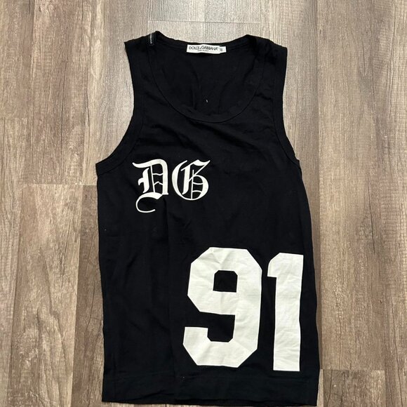Rare Vintage Dolce & Gabbana 91 Graphic Tank Top - Picture 1 of 7